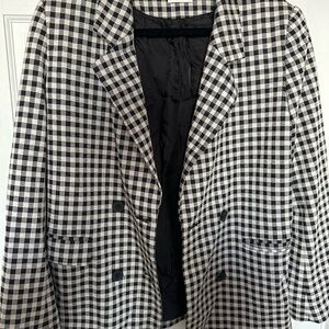 Women's Black and White Checkered Jacket